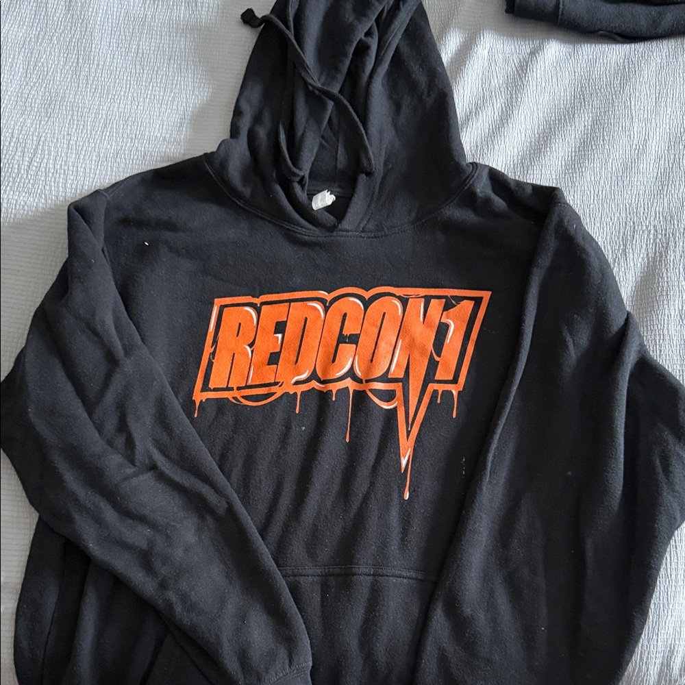 Redcon1 Black Hoodie with Orange Logo